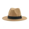 Szerokie brzegowe czapki wiadro dla kobiet fedora damska kapelusz wielbłąd beżowy zespół wstążkowy mężczyzna Mężczyzn Mężczyzn Mężczyzny Formalne ozdoby ślubne Sombreros de Sol 230801