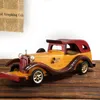 Modelo fundido a presión, coche de madera, decoración de la habitación del hogar, adornos de escritorio, Vintage europeo, artesanías de madera creativas, decoración de muebles, regalo 230802