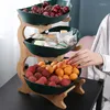 Conjuntos de louça 2/3 camadas sala de estar casa de plástico prato de frutas lanche criativo moderno cesta seca prato doce