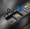 Нанометровый rinser с большим размером Stepped Kitchen Sink 304 из нержавеющей стали толщиной 4 мм ручной работы с ножом держатель