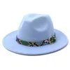 Chapeaux à large bord seau vendre hiver Arrivel herbe vert lac bleu laine feutre Fedora chapeau pour femmes hommes Jazz Panama 230801