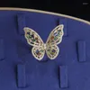 Necklace Earrings Set Luxury Multicolor Crystal Butterfly Stud Charm Pendant Fashion Brand Jewelry Elegant Adjustable Rings Accessories