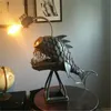 Oggetti decorativi Figurine Lampada da tavolo retrò Angler Fish Light con testa flessibile Lampade artistiche per la casa Bar Cafe Art Ornaments 230801