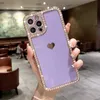 Корпуса сотового телефона Luxury Bling Diamond Case для iPhone 11 12 13 Pro Max x XS Max XR 6 6S 7 8 Plus SE 2020 Love Heart Pure Color Shockper Cover L230731