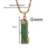 Pendant Necklaces Bamboo Peacock Flower Green White Red Stone Women Girs Chinese Cultural Wedding Accessories