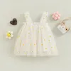 Robes de fille Toddler Girls Summer Sling Dress Sans manches Daisy Print A-line Tulle Princess 0-5Years