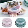 Plates Plastic Lazy Fruit Dish Double Layers Snack Box Candy Petal-shape Rotating Trays Dried Storage Organizer