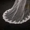 Bridal Veils Real POS Wedding koronkowe upiczenia krawędzi 1 t Tiulle Cathedral Veil luksus luksus velo de novia voile mariee