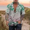 Camisas casuais masculinas verão havaiano floral estampas gráficas feriado manga curta botão para baixo impressão roupas boho streetwear