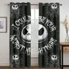 Cortina Personalizada Halloween Horror Esqueletos Casal Fina Cortinas de Janela Para Sala de Estar Quarto Decoração 2 Peças