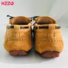 Отсуть обувь Kzzo Real Natural Direnuine Leather Flat's Moccasins Fashion Casual Loafers Женское весеннее лето 230801