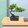 Kwiaty dekoracyjne sztuczne rośliny bonsai fałszywe biurko stół do drzewa wystrój sosny figurka plastikowe urząd