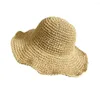 Wide Brim Hats Women's Outing Straw Hat Sun Visor Holiday Cool Folding Seaside Beach Tide Summer Large