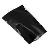 Storage Bags 1000Pcs/Lot Glossy Black Aluminum Foil Open Top Tear Notch Bag Disposable Heat Vacuum Seal Packaging Pouches For Candy Food Nut