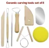 8 stks/set Herbruikbare Diy Aardewerk Tool Kit Thuis Handwerk Klei Keramiek Molding Tekening Gereedschappen FY3431