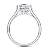 Alliances KUGG Bague Solitaire 2 Carats Avec GRA Plaqué Or Blanc Coupe Ronde Argent 925 Original Certifié pour Femme 230802