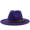 Szerokie brzeg kapelusze wiadra kobiety mężczyźni wełna fedora kapelusz z skórzaną wstążką dżentelmen elegancki lady zima jesienna jazz kościół Panama Sombrero Cap 230801