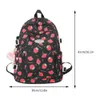 Школьные сумки для девочек рюкзак большой способность женщин Kawaii Teen Lackpacks Fashion Strawberry Print Простой милый средний ученик 230801