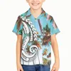 Mäns casual skjortor barnpojke polynesisk stam samoan totem tatuering samoa skriver unisex kläder topp baby skjorta barn flicka blus semester slitage