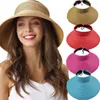 Szerokie brzegowe czapki kobiety Summer Big Straw Hat UV Protect Beach pusta wstążka Składana Słońce Top Ladies Cap Bows Wszechstronne Y2M4