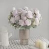 Flores decorativas buquê rosa grande flor artificial seda para casa de casamento decoração floral diy buquês falsos de alta qualidade