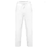 Pantalon homme lin jambe large surdimensionné cordon homme pantalon droit linge de maison Streetwear vêtements 2023 été hommes