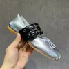 Dress Shoes Luxury Women's Sheepskin Ballet Flats Fall 2023 Styles Belt Buckle Butterfly Knot Punk Leather Woman Casual Designer 230801