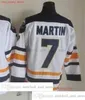 Movie Vintage Hockey 11 Gilbert Perreault Jerseys CCM Embroidery 26 Thoma Vanek 18 Danny Gare 7 Rick Martin 9 Derek Roy 10 Hawerchuk Jersey Black White Navy Blue