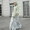 民族衣類マレーシアアジア女性イスラム教徒のヴィンテージプリントハイウエストAラインドレストルコアラブイスラムストレッチスカートドバイフェムボトム