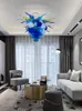 Nya ankomstlampor Moderna flerfärgade ljuskronor hängande trappuppgång Tak Luxury Stained Glass Room Decor Fixture