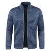 Vestes pour hommes 2023 automne hiver fermeture éclair tricot manches longues mince cachemire mode haut pull manteau