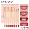 Andra hälsoskönhetsartiklar HANDAIYAN FÄRGAD LIPSTICK PENCIL LIP LINER SET Vattentät svettsäker grossist Makeup Matte Lipliner Pe Dhnmf