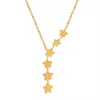 Choker Kvinnor Multi Stars Charm Gold Color Rostfritt stålkedja Halsband för Girls Goth -smycken på halsen 2023 Krage