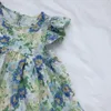 Девушка платья летними девочками платье цветочные рукава рукава хлопковая детская одежда простая малыша принцесса дети