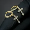 14K Altın/Gümüş Kaplama Huggie Küpe CZ Küçük Huggie Hoop Küpe Dangly Drop Del Heart Spike Cross İlk Huggie Manşet Küpeler Kadınlar için Minimal Takı