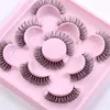 5 par DD Curl Faux Mink Eyelashes False Eyelash Crisscross Eye Lash Extensions Mjuk återanvändbar grymhet gratis smink