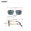 Solglasögon ramar kammpt vintage rimless män kvinnor mode överdimensionerade fyrkantiga nyanser glasögon dubbel bridge gradient uv400 solglasögon 230802