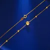 Pendant Necklaces NYMPH Real 18K Gold Necklace Fine Jewelry Pure AU750 Cat Eye Shine Ball Trendy Party Gift for Women X588 230801