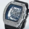 メカニカルクォートウォッチRichad New Hollowed Out IP Watch Trend Men's Women's Universal Wrist Watch with Logo Customize Support C3S5