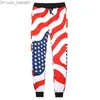 Herrspårsuits 2017 New Fashion Men/Women American Flag Print Tracksuits Crewneck Sweatshirt+Pants 2st Pullovers Joggers Set Plus S-XXL R2393 T230802