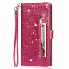 Cell Phone Cases Bling Glitter Leather Zipper Case For Samsung Galaxy S22 Ultra S21 FE S20 Note20 A52 A33 A53 A13 A21S A32 A72 Flip Wallet Case L230731