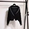 Chandails pour femmes Style inactif français pull à col en v manteau femme Ins mode extérieur à manches longues tricoté Cardigan haut