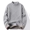 Pulls pour hommes Fasion décontracté coupe ajustée basique col roulé pull tricoté I col pull mâle Double automne hiver hauts