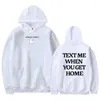 Felpe con cappuccio da uomo Ghost Text Me When You Get Home Felpa con cappuccio Donna Uomo Unisex Felpa con cappuccio Stampa Casual Stile Autunno Hip Hop Pullover