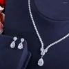 Halskette Ohrringe Set Schmuck japanische und koreanische vereinfachte Zirkon Hochzeitskleid Bankett Ohrring Kristall Zubehör