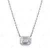 Naszyjniki wiszące Kuololit 2CT Emerald Cut Moissanite dla kobiet Solid 925 Srebrna ramka Zestaw Setek do zaręczynowego prezentu dla nowożeńców 230801