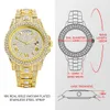 Wristwatches Full Iced Out Watch For Men Luxury Gold Hip Hop Diamond Quartz Mens Watches Waterproof Day Date Clock Selling Product 230802