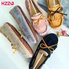 Отсуть обувь Kzzo Real Natural Direnuine Leather Flat's Moccasins Fashion Casual Loafers Женское весеннее лето 230801