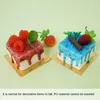 Decorative Flowers 1pc Cake Bakery Simulation Chocolate Mousse Artificial Fruit Model Birthday Party Children's Toys DIY Kitchen