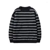 Maglioni da uomo Maglione Maschile Pullover Cotone a righe Allentato Autunno Inverno Moda Jersey Mens Harajuku Basic Boy Jumpers